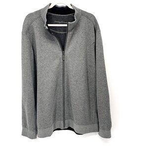 Tommy Bahama Jacket Men's 2XL Gray Full Zip Sweater Preppy Nautical
